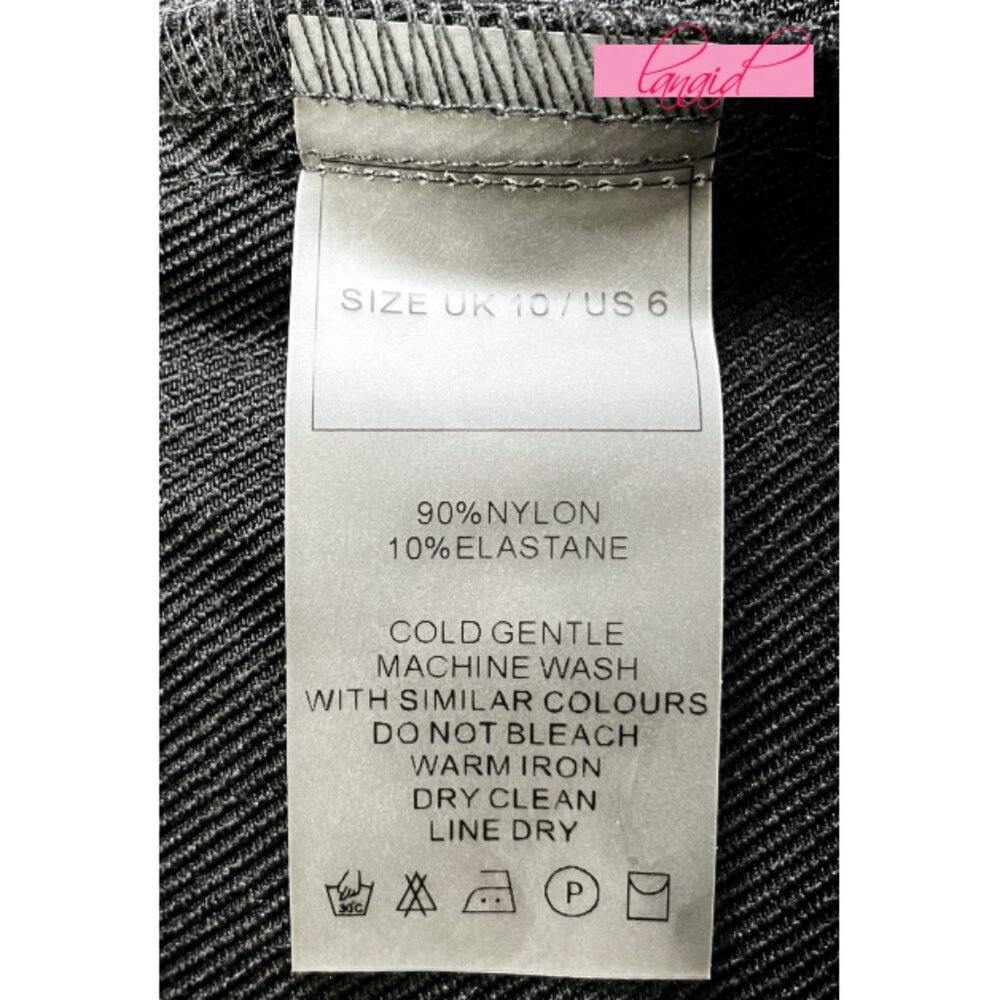 Maniere De Voir Cargo Pants Marble Matte Chain Black High-Rise Waist Edgy Gothic - Picture 9 of 10